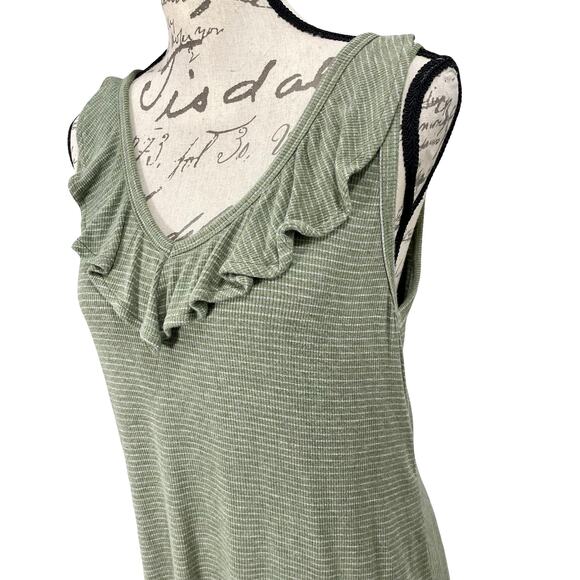 Cabi Wink Tank Top Olive Green Striped Knit Sleeveless Boho Sz Small - Picture 2 of 6
